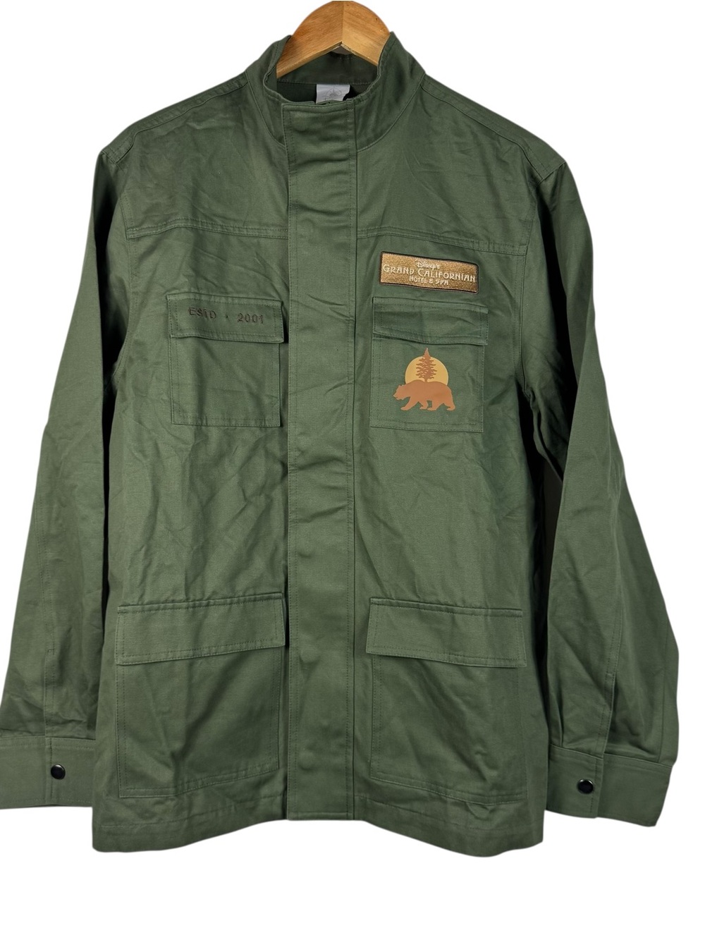 Disney Grand Californian Hotel And Spa Long Sleeve Olive Shirt Jacket Men's M